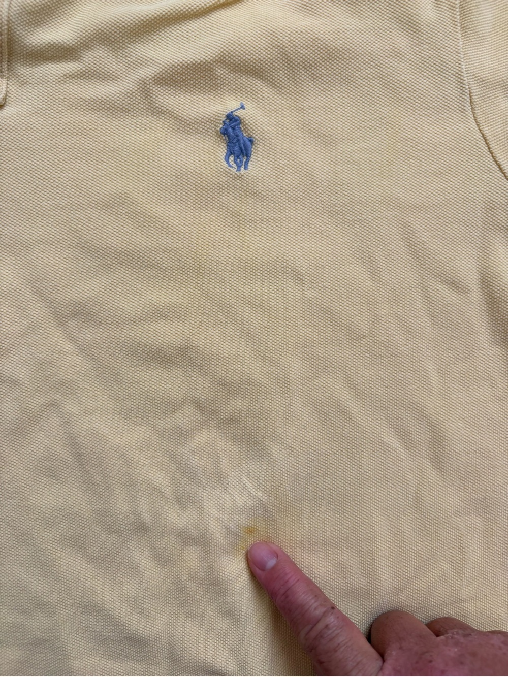 Polo Ralph Lauren yellow iconic classic mesh polo shirt sz L preppy old money - Picture 3 of 6